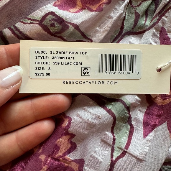 REBECCA TAYLOR - Zadie Fleur Silk Tie Sleeveless Blouse - Picture 13 of 16